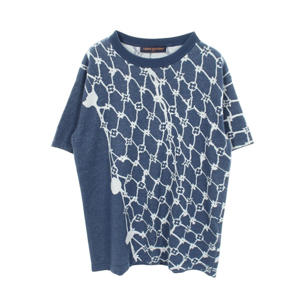 LOUIS VUITTON Monogram Fishnet Short Sleeve Knitwear RM242MM AUR HRN16W cotton M