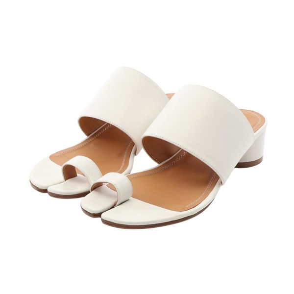 Maison Margiela 22 TABI Mule Sandal Shoes #38 leather White Used Women