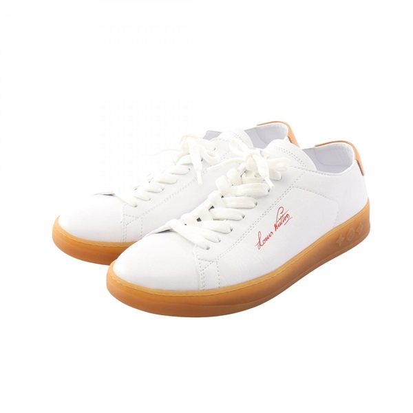 LOUIS VUITTON LV Resort Line Sneakers Shoes #8 1/2 leather White mens