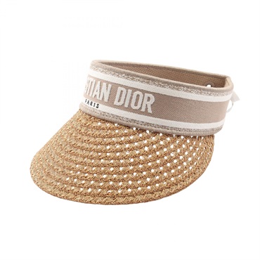 Christian Dior logo Sun visor 58cm paper Beige Used Women