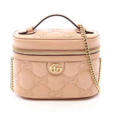 GUCCI GG Matelasse Chain Shoulder Crossbody Handbag 723770 leather Pink Used