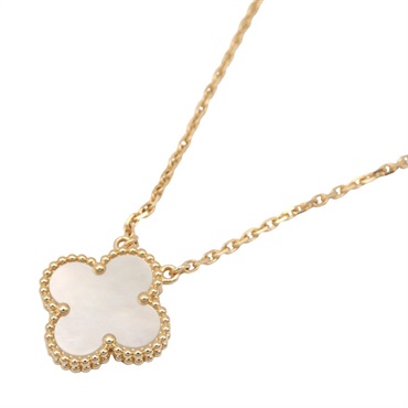Van Cleef & Arpels Vintage Alhambra Mother of Pearl Necklace 18KYG Used Women