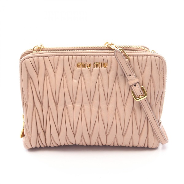 Miu Miu Materasse Shoulder Crossbody Bag leather Pink GHW Used Women
