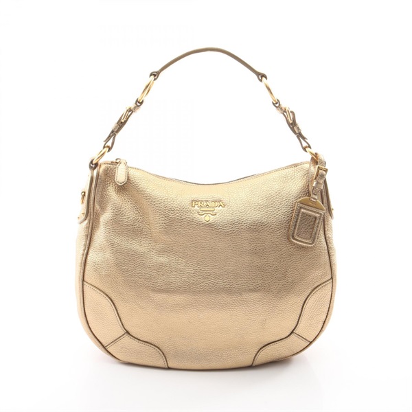 PRADA VIT.DAINO Shoulder Handbag BR3871 leather Gold Used Women