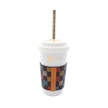 LOUIS VUITTON LV Cup Straw LV Birds Damier GI1281 Ceramic Silicone PVC GP Used