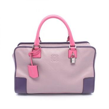 LOEWE Amazona 36 Handbag leather Purple Pink Used Women