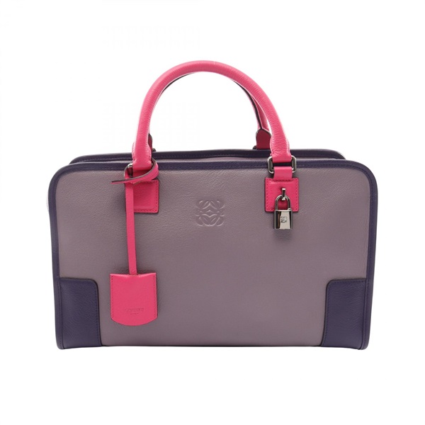 LOEWE Amazona 36 Handbag leather Purple Pink Used Women