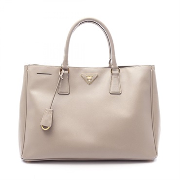 PRADA SAFFIANO LUX Galleria Tote Hand Bag Leather Beige Used Women