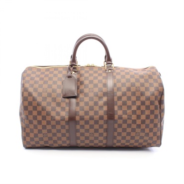 LOUIS VUITTON Keepall 50 Duffel Handbag N41427 Damier Ebene canvas leather Used
