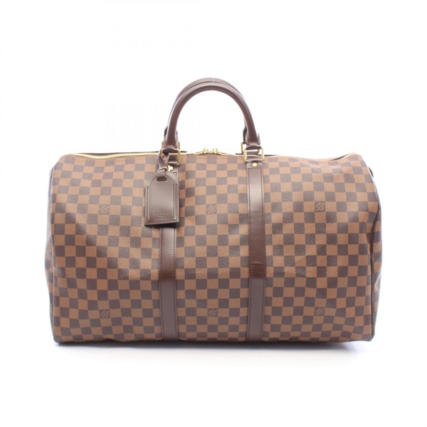 LOUIS VUITTON Keepall 50 Duffel Handbag N41427 Damier Ebene canvas leather Used