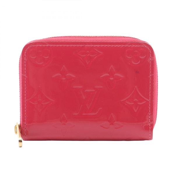 LOUIS VUITTON Zippy Coin Purse Wallet M93054 Vernis leather Rose Pop Used LV