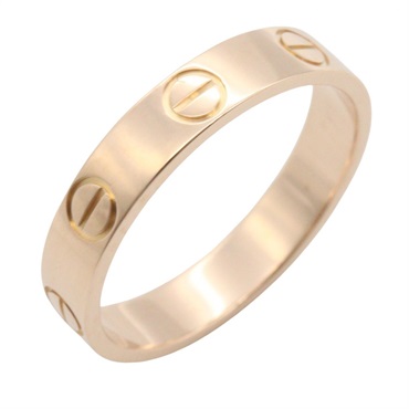CARTIER Mini Love Ring 18KPG Pink Rose Gold Used women US size 5.25 #50