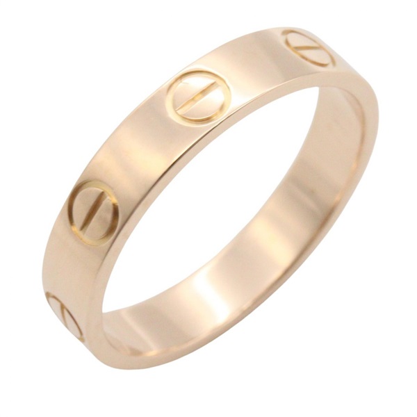 CARTIER Mini Love Ring 18KPG Pink Rose Gold Used women US size 5.25 #50
