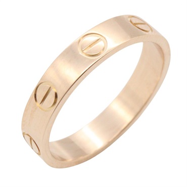 CARTIER Mini Love Ring 18KPG Pink Rose Gold Used women US size 4.75 #49