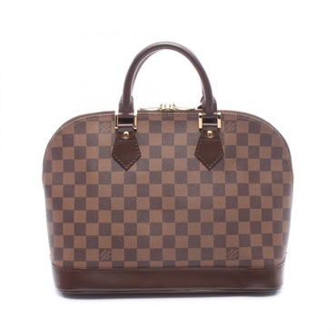 LOUIS VUITTON Alma Handbag N51131 Damier canvas leather Brown Ebene Used Women