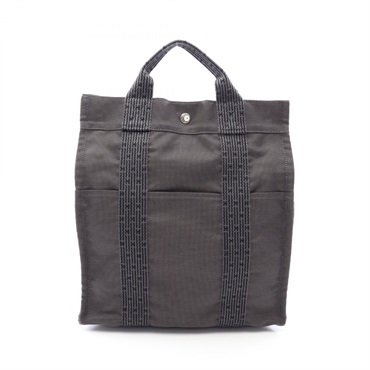 HERMES Herline Ad MM Rucksack Backpack Nylon canvas Gray Used unisex SHW