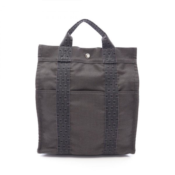 HERMES Herline Ad MM Rucksack Backpack Nylon canvas Gray Used unisex SHW