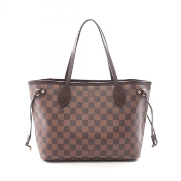 LOUIS VUITTON Neverfull PM Shoulder Tote Bag N51109 Damier canvas Ebene Used LV