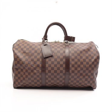 LOUIS VUITTON Keepall 50 Travel Duffel Bag N41427 Damier Ebene ccanvas Used LV