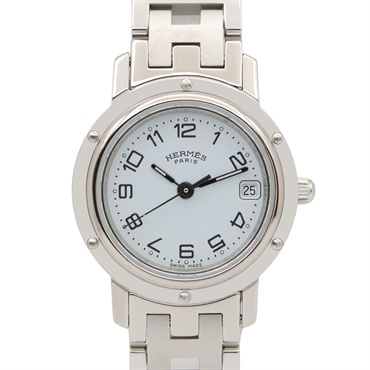 HERMES Clipper Wrist Watch CL4.210 Quartz Stainless Steel Used Women
