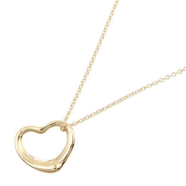 TIFFANY＆CO Open Heart Necklace Pendant Small 18KYG Yellow Gold Used Women