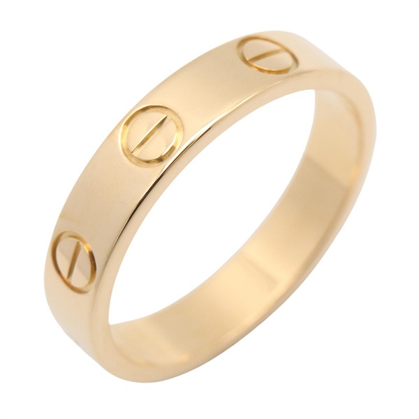 CARTIER Mini Love Ring 18KYG Yellow Gold Used unisex US size 4.75 #49