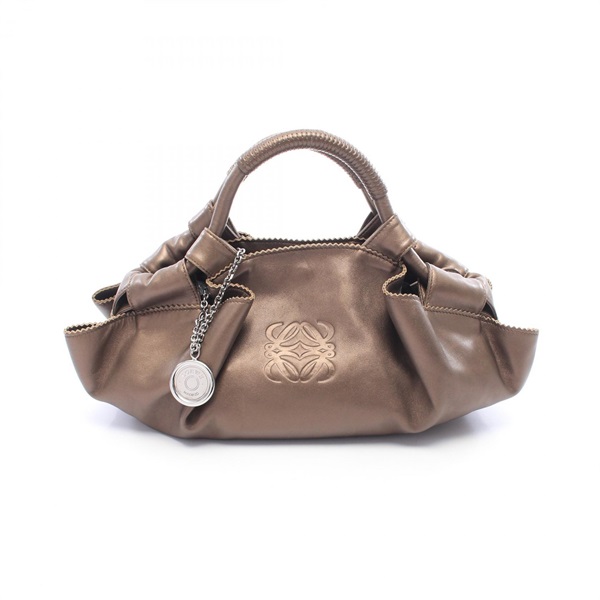 LOEWE Nappa Aire Small Handbag leather Brown Used Women