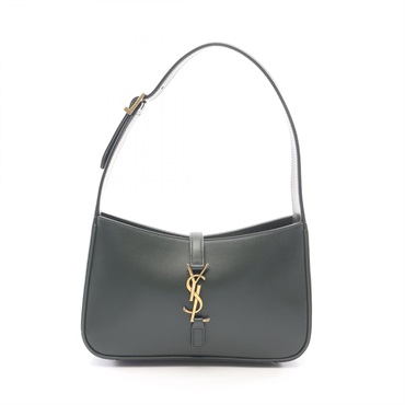 SAINT LAURENT PARIS LE 5 A 7 Le Sancassette Handbag leather Green Used Women