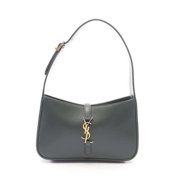 SAINT LAURENT PARIS LE 5 A 7 Le Sancassette Handbag leather Green Used Women