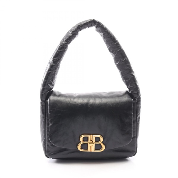 BALENCIAGA Monaco Sling Shoulder Handbag 787896 leather Black GHW Used Women