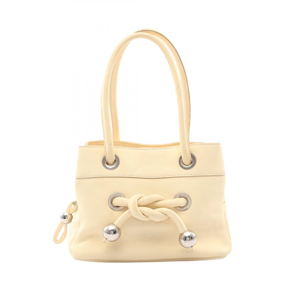 Chloe Knot detail Shoulder Handbag leather Beige Used Women
