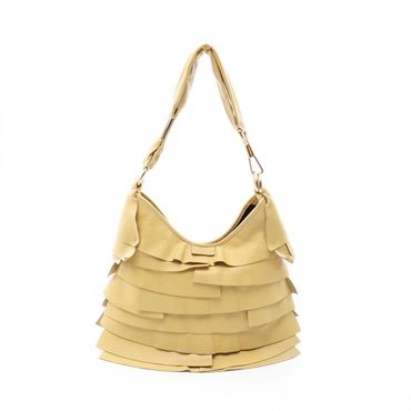SAINT LAURENT PARIS Saint Tropez Shoulder Bag leather Yellow Used Women