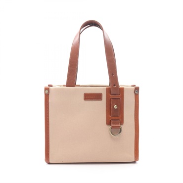 BURBERRY Nova Check Tote Shoulder Bag canvas leather Beige Brown Used Women