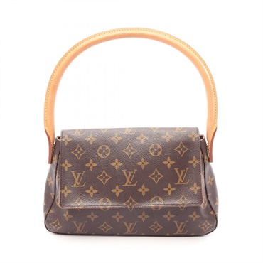 LOUIS VUITTON Mini looping shoulder Handbag M51147 Monogram leather Brown Used