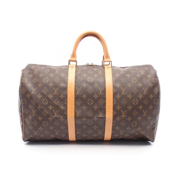 LOUIS VUITTON Keepall 50 hand travel bag M41426 Monogram leather Brown Used LV