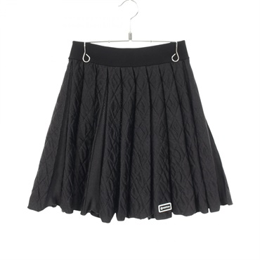 LOUIS VUITTON Pleated Skirt RW222W PT9 FNKZ03 wool polyester Black Used Women #S