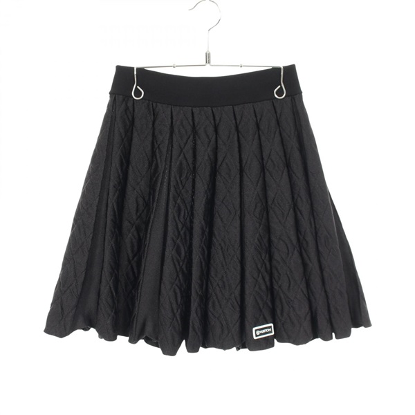 LOUIS VUITTON Pleated Skirt RW222W PT9 FNKZ03 wool polyester Black Used Women #S