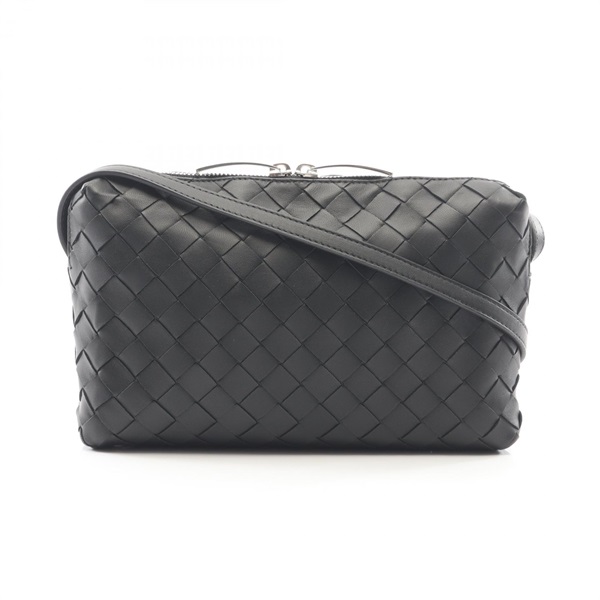 BOTTEGA VENETA Intrecciato Shoulder Bag 597329V3UH38803 leather Black Preowned