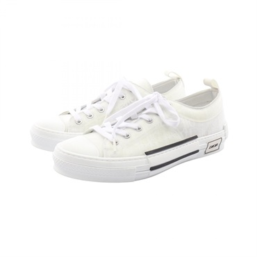 Christian Dior B23 Low Top Oblique Sneakers Shoes #42 Rubber Fabric White Used