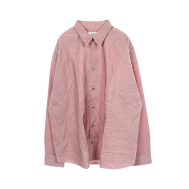 HERMES Serie Button Long Sleeved Shirt Top cotton Pink Used Women #43 17