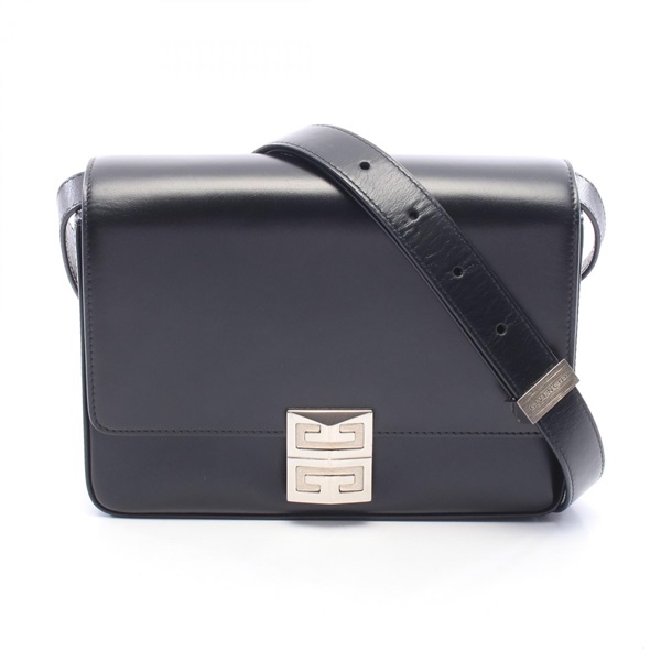 GIVENCHY 4G Crossbody Bag Medium Shoulder Bag leather Black Used Women
