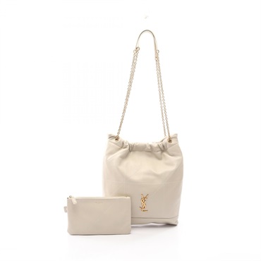 SAINT LAURENT PARIS Jamie Chain Shoulder Bag 781666 leather Beige GHW Used Women