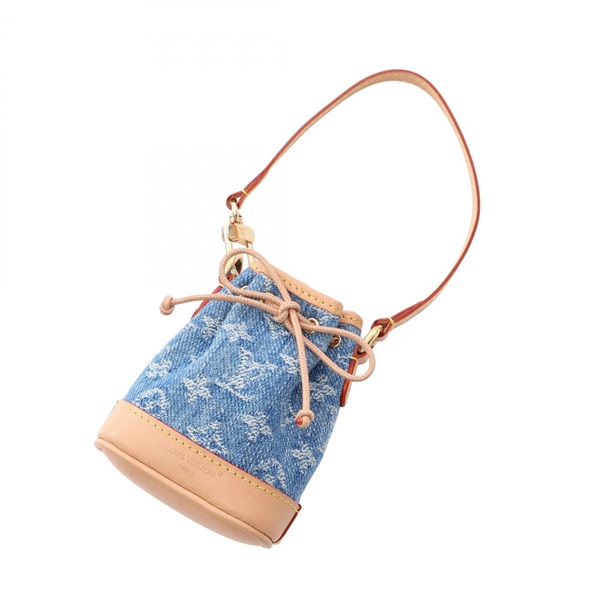 LOUIS VUITTON Micronoe bag charm M01700 Monogram Denim leather Blue Used Women