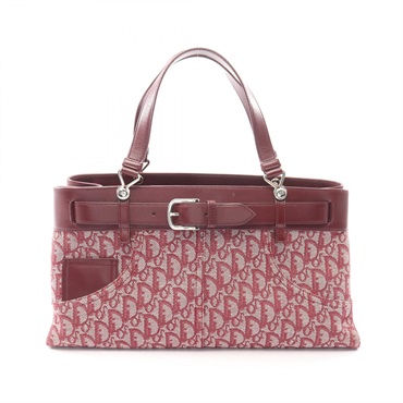 Christian Dior Trotter Handbag canvas leather Bordeaux Used Women