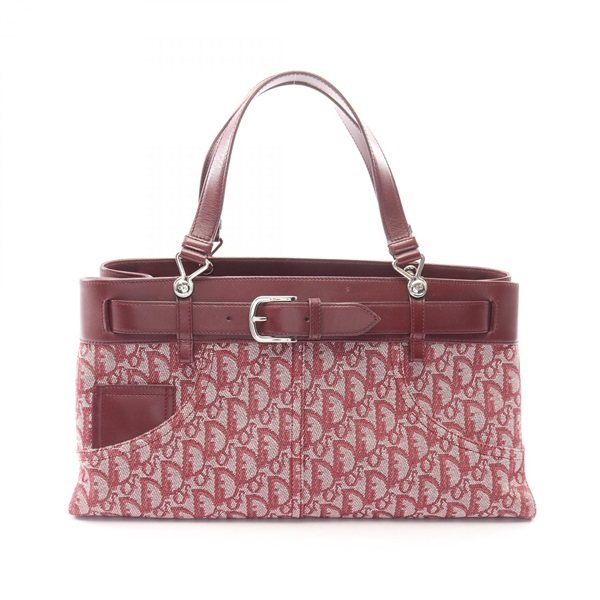 Christian Dior Trotter Handbag canvas leather Bordeaux Used Women