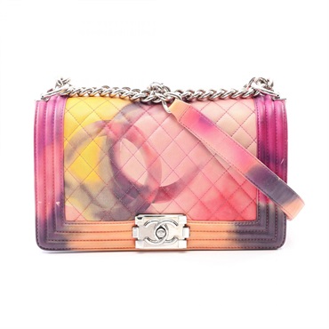 CHANEL Boy Chanel Chain Shoulder Handbag leather Pink Multicolor Used Women CC