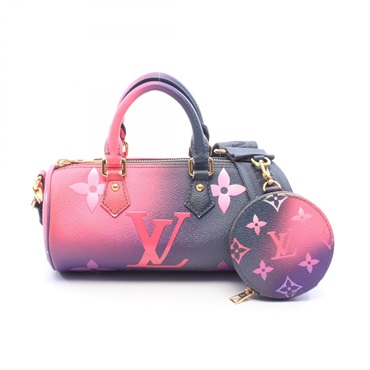 LOUIS VUITTON Papillon BB Crossbody Handbag M59860 Monogram Giant Fuschia Used
