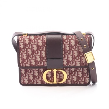 Christian Dior 30 MONTAIGNE Shoulder crossbody Bag canvas leather Bordeaux Used