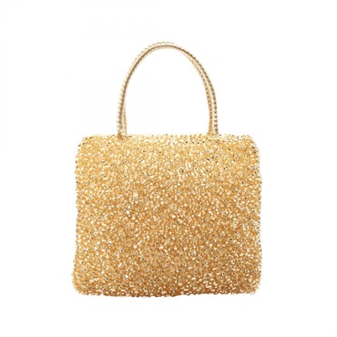 ANTEPRIMA Wire Party Handbag BGS046057 PVC coated canvas Gold Used Women