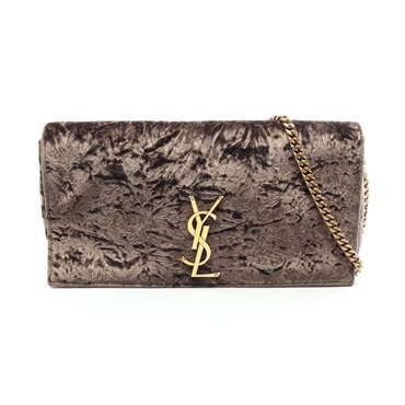 SAINT LAURENT PARIS Kate 99 chain Shoulder Bag Fabric leather Brown Used Women